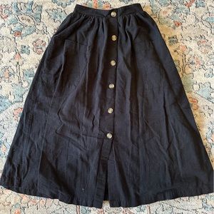 American Eagle Black Midi Skirt XXS